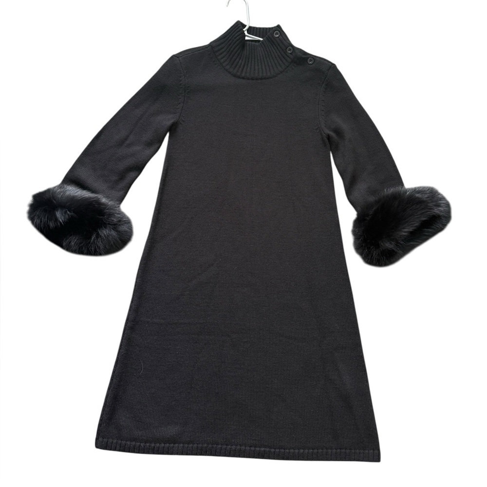 Alice + Olivia Fur Cuff Sweater Dress Small